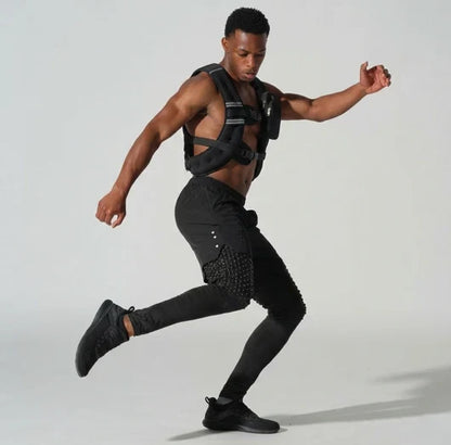 Athlete training in a black Stravo weighted vest