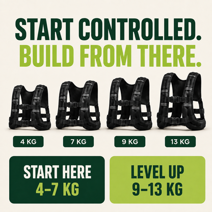 Stravo weighted vest guide for choosing 4 kg to 13 kg